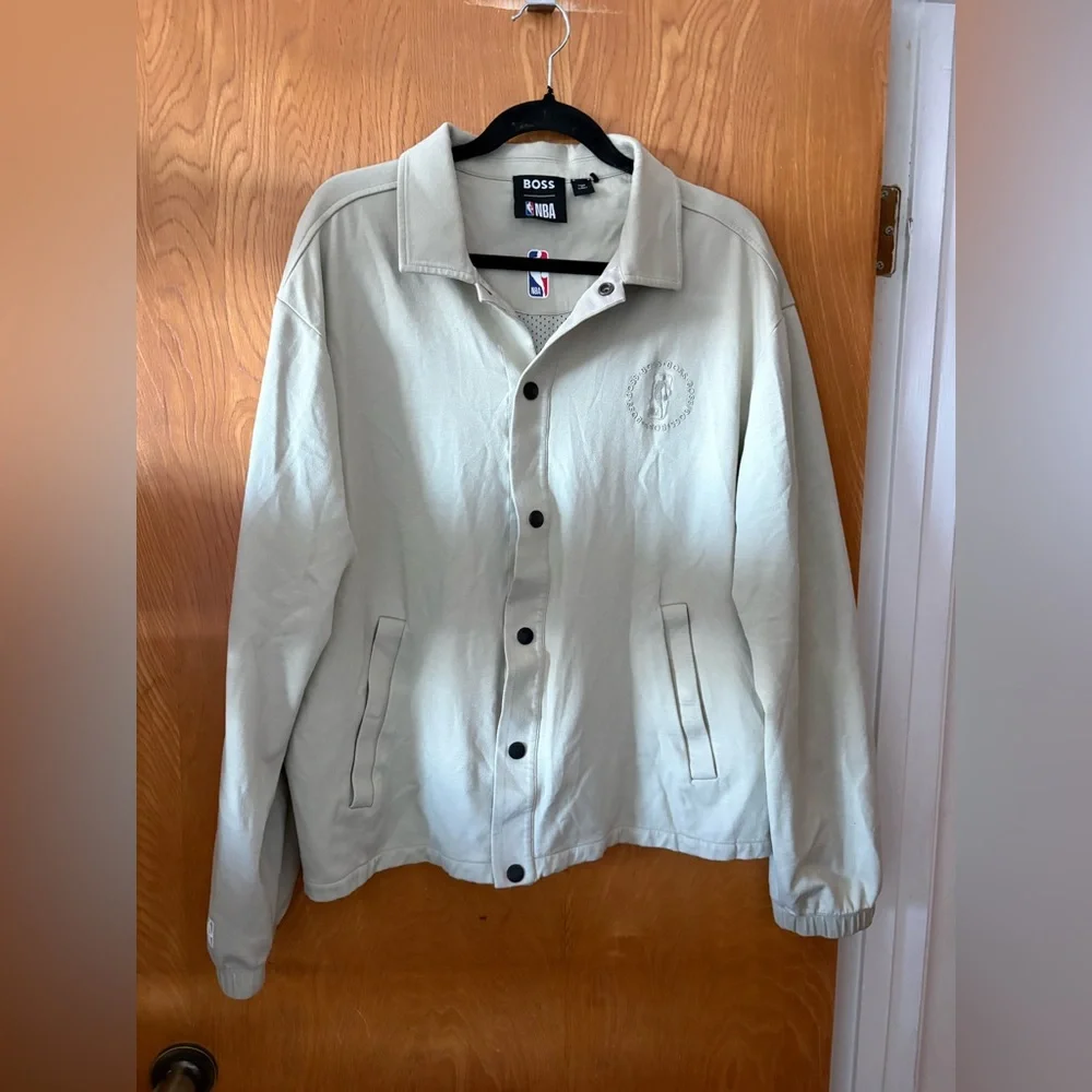 Boss light tan NBA Collaboration Coach Jacket L